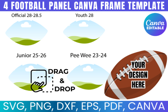 4 Football Panel Canva Template: Graphics for Real Crafting