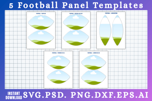 5 Football Panel SVG Canva Templates: Graphics for Bold Branding