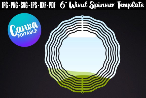 6 Wind Spinner Template Canva Editable Graphics