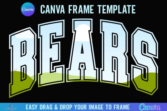 Bears Canva Frame Varsity Sport Mascot Graphics