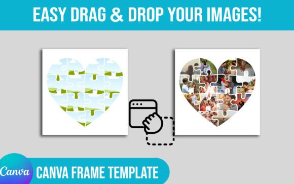Canva Editable Heart Photo Collage Graphics