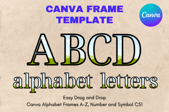 Canva Letters Frame Alphabet Template_51 Graphics