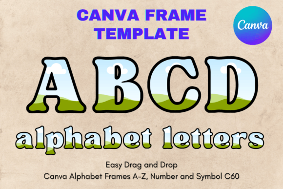 Canva Letters Frame Alphabet Template_60 Graphics