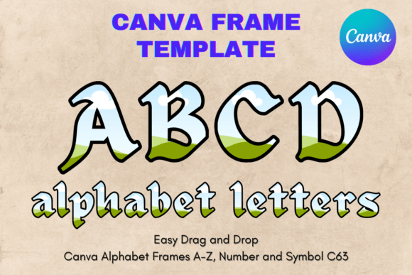 Canva Letters Frame Alphabet Template_63 Graphics