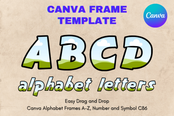 Canva Letters Frame Alphabet Template_86 Graphics
