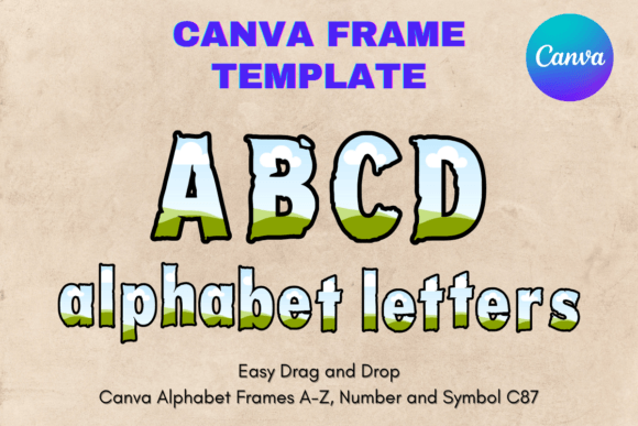 Canva Letters Frame Alphabet Template_87 Graphics