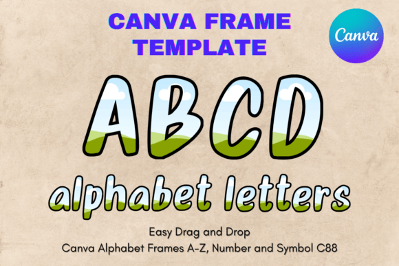 Canva Letters Frame Alphabet Template_88 Graphics
