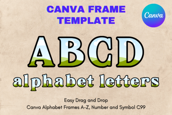 Canva Letters Frame Alphabet Template_99 Graphics