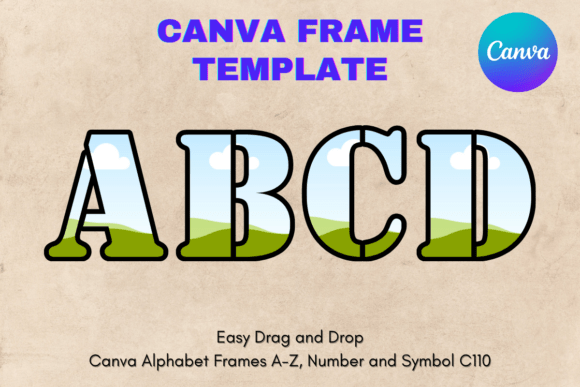Canva Letters Frame Alphabet Template110 Graphics