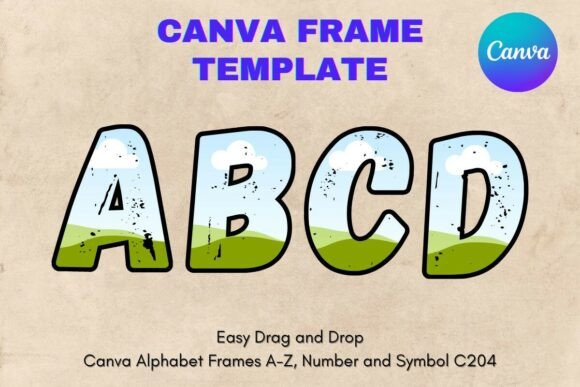 Canva Letters Frame Alphabet Template204 Graphics