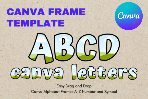Canva Letters Frame Alphabet TemplateC26 Graphics