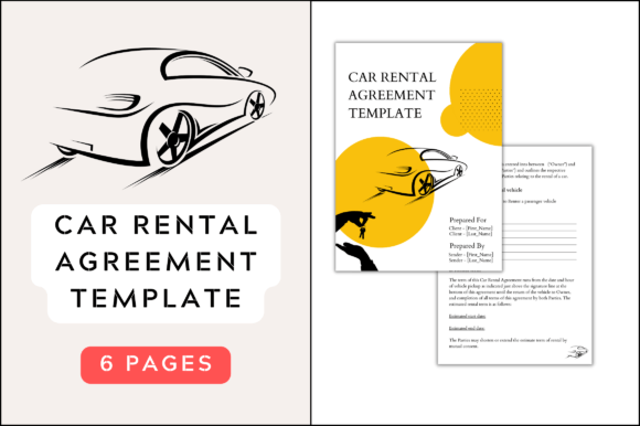 Car Rental Agreement Canva Template Graphics