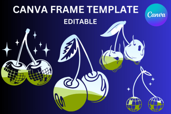 Cherry Disco Canva Frame Template: Graphics That Elevate Editorial Design