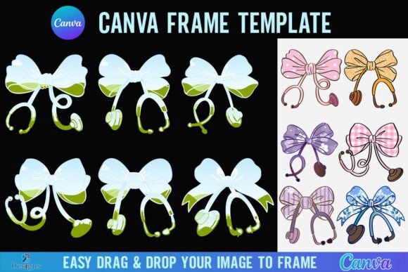 Coquette Nurse Stethoscope Bow Canva Graphics