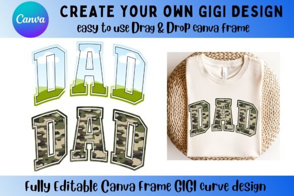 Dad Canva Frame Curve Graphics