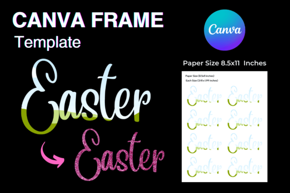 Easter Text Canva Photo Frame Graphics