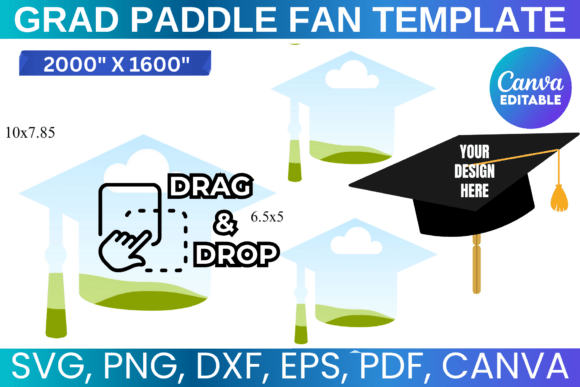 Grad Paddle Fan Canva Template