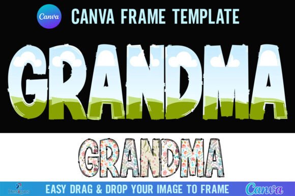 Grandma Canva Frame Template Doodle Nana Graphics