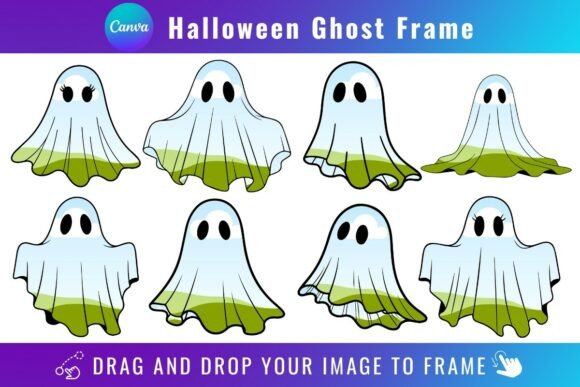Halloween Ghost Canva Frames Bundle: Graphics for Real Local Business Branding
