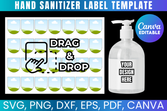 Hand Sanitizer Label Canva Template: Graphics for Real Branding