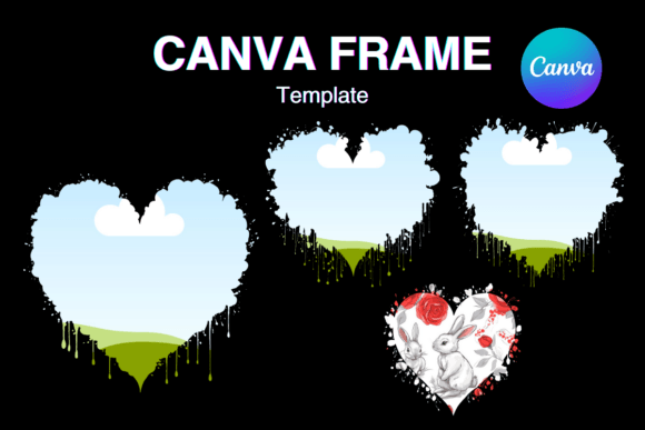 Heart Drip Canva Frame Valentine Effect