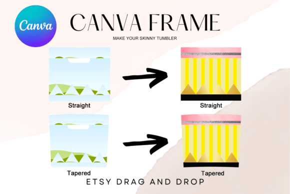 Pencil Canva Frame Tumbler Template 20oz Graphics