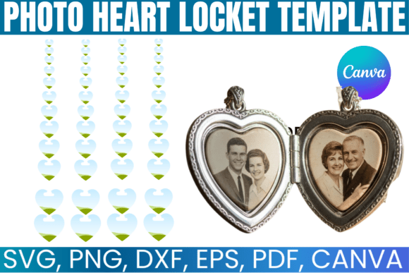 Photo Heart Locket Canva Template: Graphics for Handmade Gifting