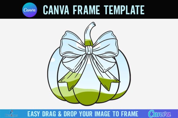 Pumpkin Coquette Bow Canva Frame Fall Graphics