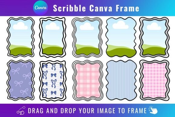 Scribble Canva Frame Bundle Design