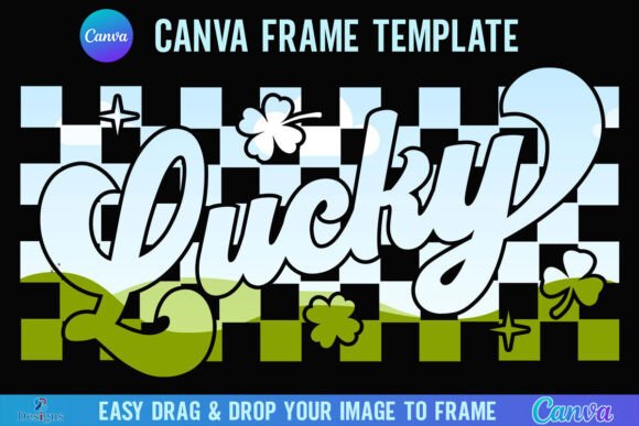 St Patricks Lucky Canva Frame Checkered