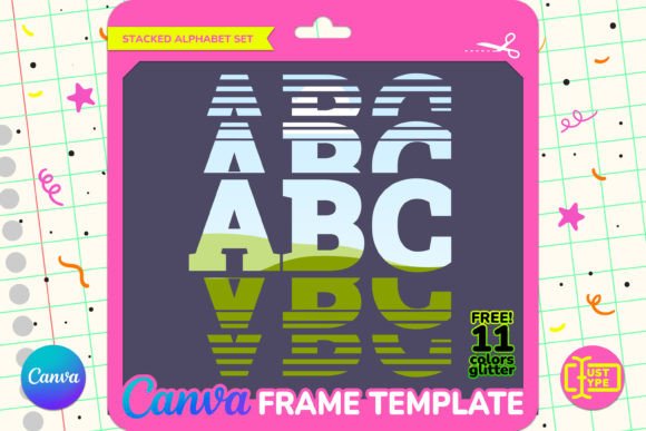 Track Stacked Alphabet Canva Frame Graphics