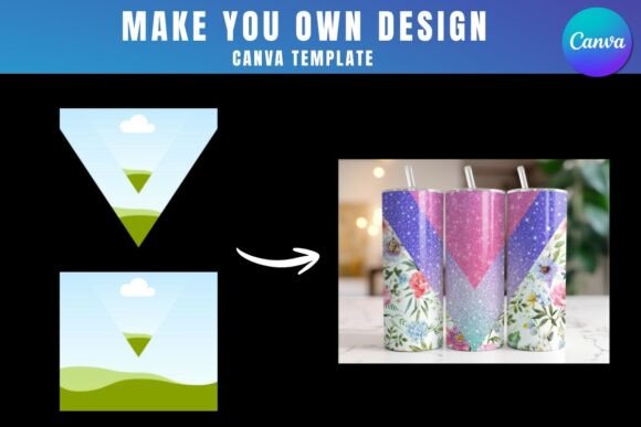 V Split Tumbler Wrap Canva Template: Graphics for Real Local Branding