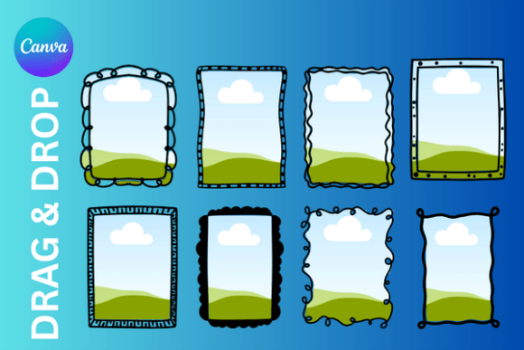 Whimsical Testy Border Canva Frame Graphics